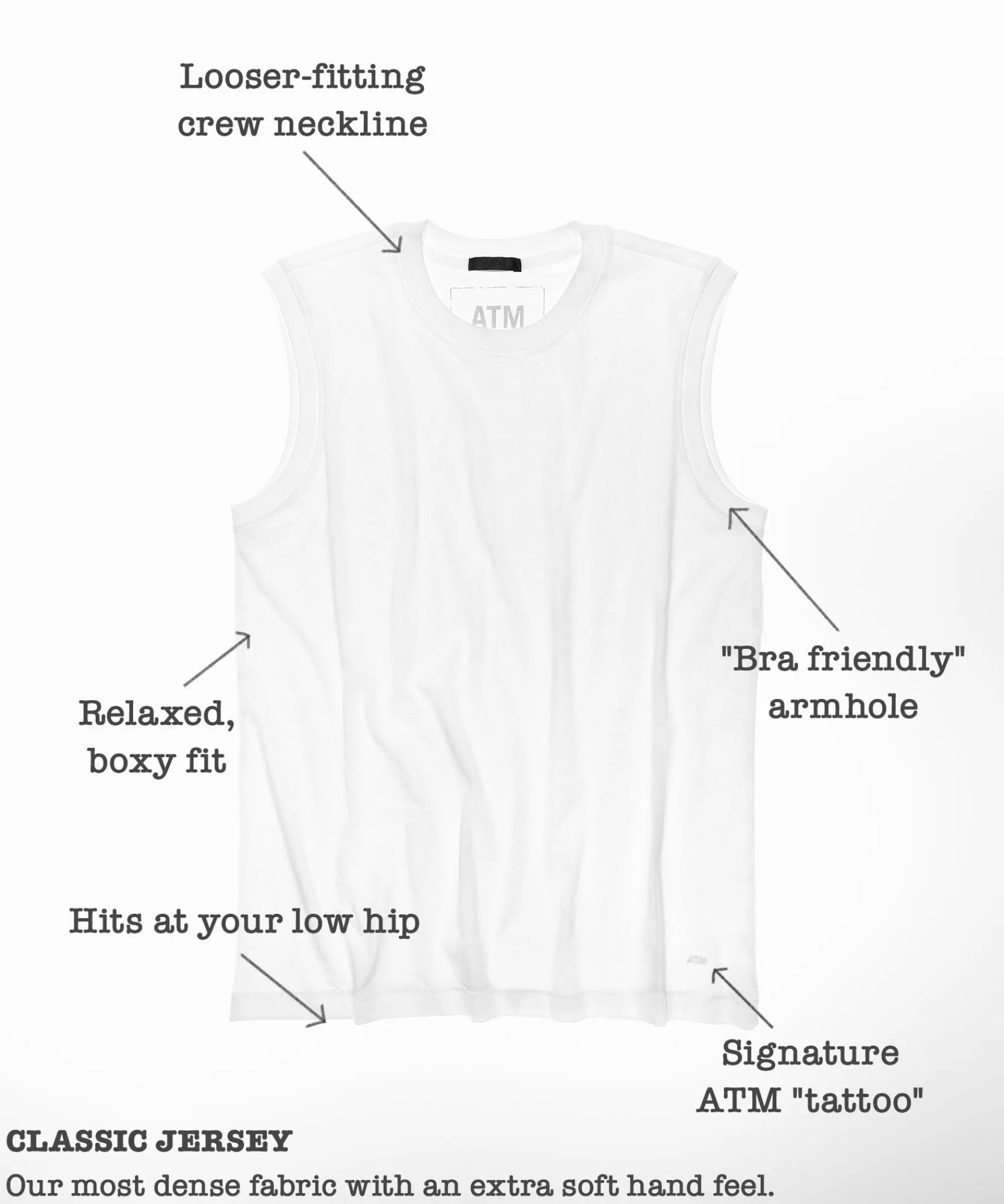 Classic Jersey Sleeveless Boy Tee -|ATM Anthony Thomas Melillo Outlet